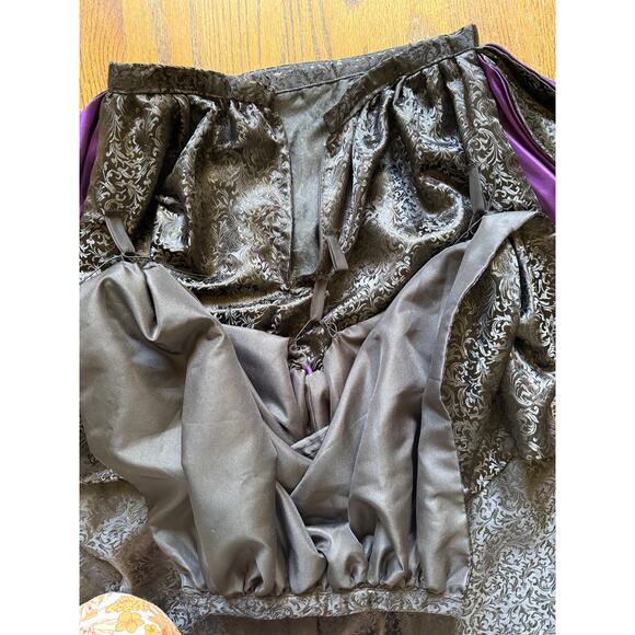 Vintage Costume Hi-Low Bustle Skirt Victorian Goth SteamPunk Burlesque Cosplay - Picture 11 of 13